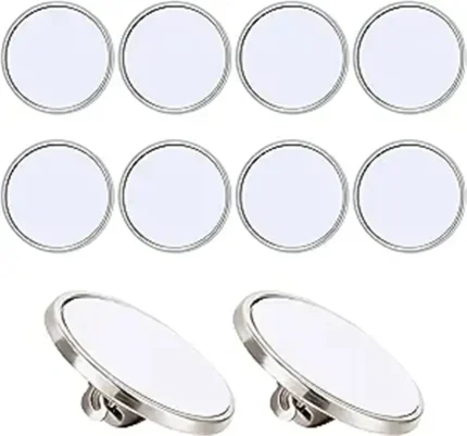 DIY Sublimation Round Button Badges, Silver Blank Base Pins for Craft Making LL