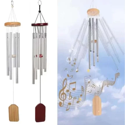Solid Antique Wind Wood Chimes Metal Aluminum 6 Tube Windchime Pendant Chapel Bells Home Ornament Aeolian chime